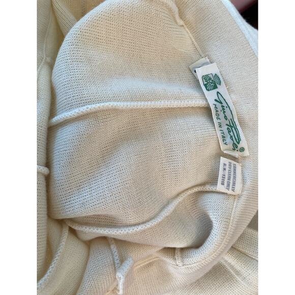 Gino Paoli 1960s Cream & Gold Knit Two-Piece Set Pleat Skirt + Top Mint Vintage - Picture 15 of 15